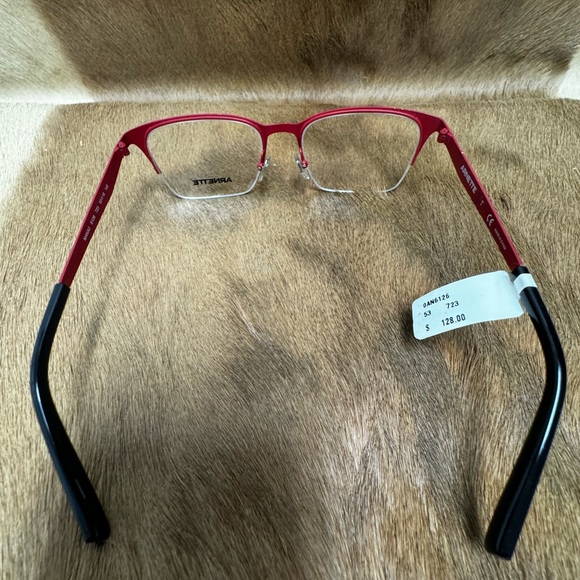 Arnette MAKAII 6126 723 53-19-145 Black/Red Metal Half Rim Eyeglasses Frame New - Picture 3 of 15